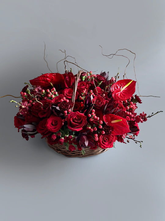 Red Flower Basket