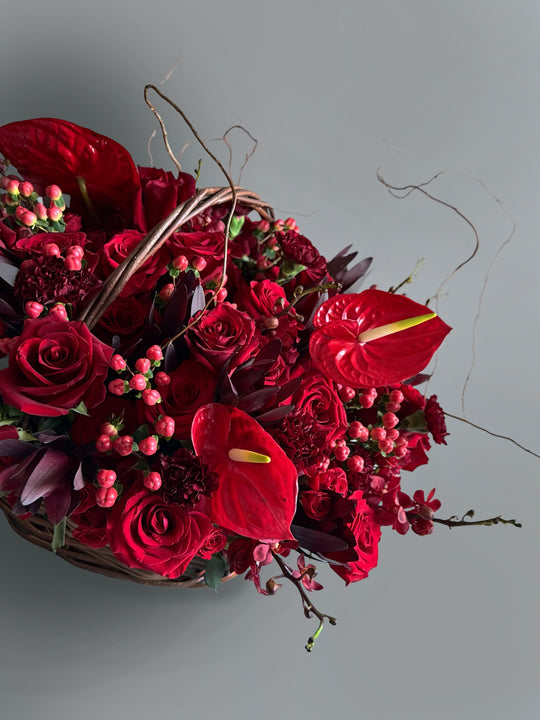 Red Flower Basket