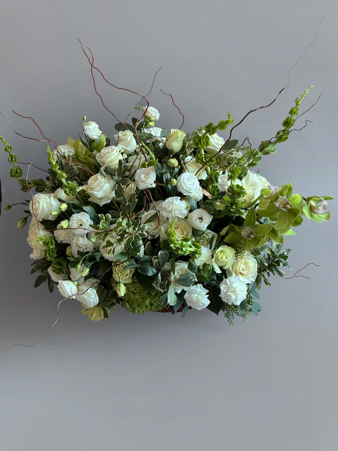 White Flower Basket