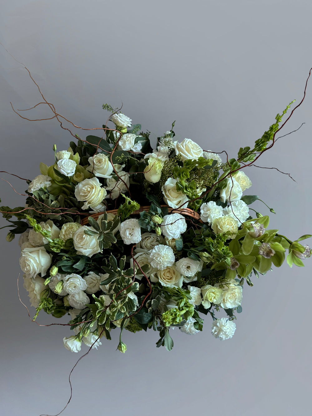 White Flower Basket